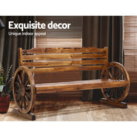 Gardeon Garden Bench Wooden Wagon Chair 3 Seat Outdoor Furniture Backyard Lounge Outdoor Kings Warehouse