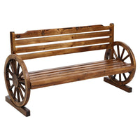 Gardeon Garden Bench Wooden Wagon Chair 3 Seat Outdoor Furniture Backyard Lounge Outdoor Kings Warehouse