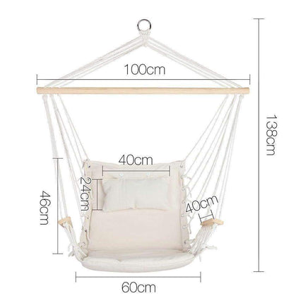 Gardeon Hammock Hanging Swing Chair - Cream Kings Warehouse
