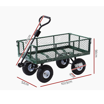 Gardeon Mesh Garden Steel Cart - Green Kings Warehouse