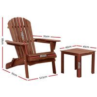 Gardeon Outdoor Folding Beach Camping Chairs Table Set Wooden Adirondack Lounge Kings Warehouse 