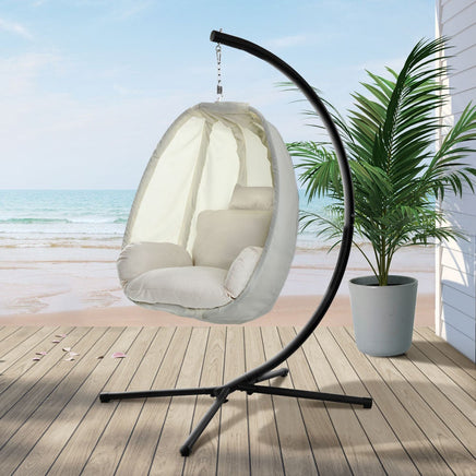 Gardeon Outdoor Furniture Egg Hammock Porch Hanging Pod Swing Chair with Stand Outdoor Kings Warehouse