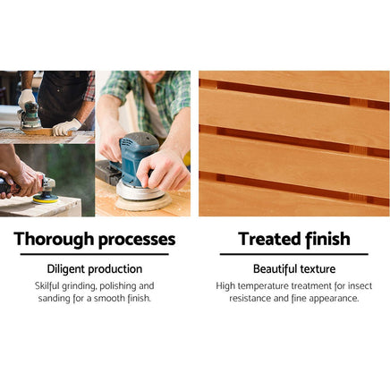 Gardeon Outdoor Storage Bench Box Wooden Garden Chair 2 Seat Timber Furniture Garden Furniture Kings Warehouse