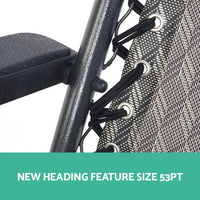 Gardeon Set of 2 Zero Gravity Chairs Reclining Outdoor Furniture Sun Lounge Folding Camping Lounger Grey Camping Kings Warehouse