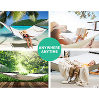 Gardeon Swing Double Hammock Bed Cream Summer Sale Kings Warehouse