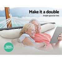 Gardeon Swing Double Hammock Bed Cream Summer Sale Kings Warehouse