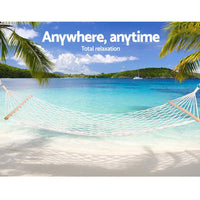 Gardeon Swing Hammock Bed Cream Hammocks Kings Warehouse