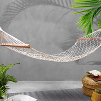 Gardeon Swing Hammock Bed Cream Hammocks Kings Warehouse