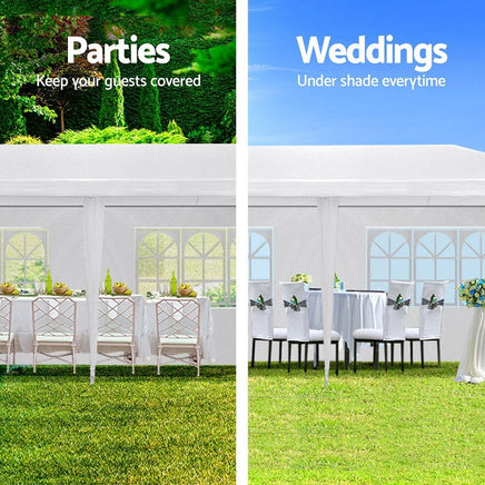 Gazebo 3x9 Outdoor Marquee Gazebos Wedding Party Camping Tent 8 Wall Panels KingsWarehouse