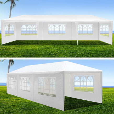 Gazebo 3x9 Outdoor Marquee Gazebos Wedding Party Camping Tent 8 Wall Panels KingsWarehouse