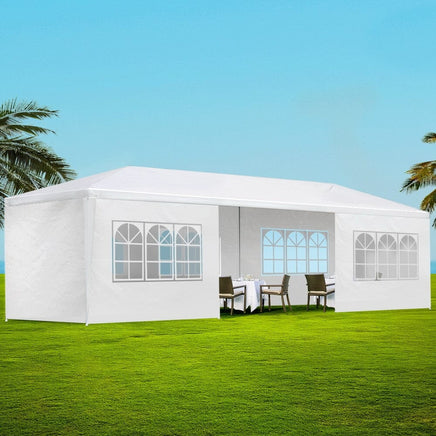 Gazebo 3x9 Outdoor Marquee Gazebos Wedding Party Camping Tent 8 Wall Panels KingsWarehouse