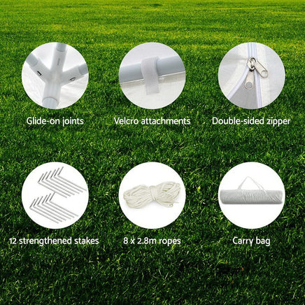 Gazebo 3x9 Outdoor Marquee Gazebos Wedding Party Camping Tent 8 Wall Panels KingsWarehouse