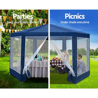 Gazebo Wedding Party Marquee Tent Canopy Outdoor Camping Gazebos Navy Kings Warehouse 