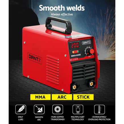 Giantz 200 Amp Inverter Welder MMA ARC DC IGBT Welding Machine Stick Portable Power Tools Kings Warehouse