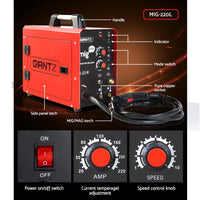 Giantz 220 Amp Inverter Welder MMA MIG DC Gas Gasless Welding Machine Portable Power Tools Kings Warehouse