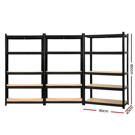 Giantz 3X1.8M Warehouse Shelving Garage Storage Racking Steel Metal Shelves Kings Warehouse