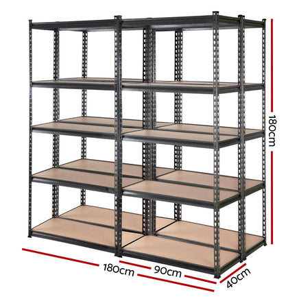 Giantz 4X1.8M Garage Shelving Warehouse Rack Storage Shelves Pallet Racking Charcoal Storage Supplies Kings Warehouse