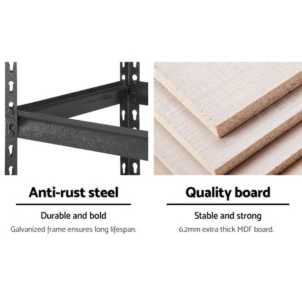 Giantz 4X1.8M Garage Shelving Warehouse Rack Storage Shelves Pallet Racking Charcoal Storage Supplies Kings Warehouse