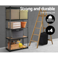Giantz 4X1.8M Garage Shelving Warehouse Rack Storage Shelves Pallet Racking Charcoal Storage Supplies Kings Warehouse