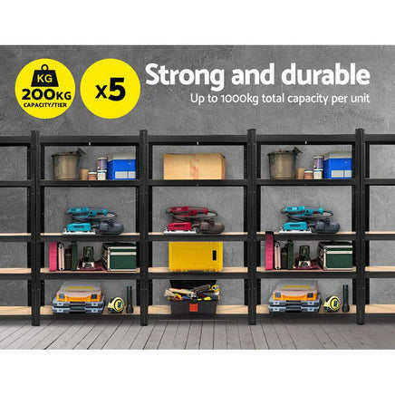 Giantz 5X1.8M Warehouse Shelving Garage Storage Racking Steel Metal Shelves Kings Warehouse