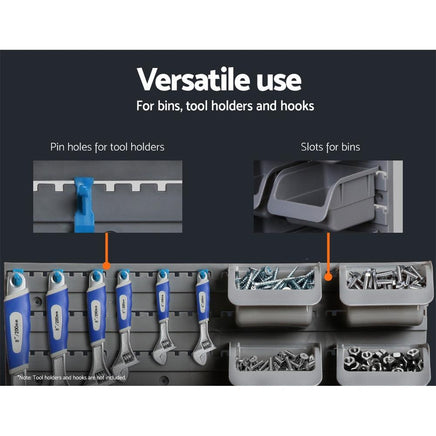 Giantz 96 Storage Bin Rack Wall-Mounted Tool Parts Garage Shelving Organiser Kings Warehouse