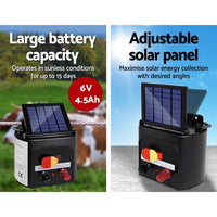 Giantz Electric Fence Energiser 3km Solar Powered Charger Set + 2000m Tape Farm Supplies Kings Warehouse
