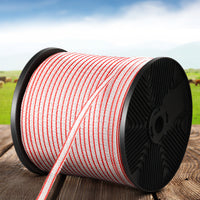 Giantz Electric Fence Wire 400M Tape Fencing Roll Energiser Poly Stainless Steel Farm Supplies Kings Warehouse