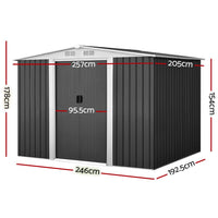 Giantz Garden Shed Outdoor Storage Sheds Tool Workshop 2.58X2.07M with Base garden sheds Kings Warehouse