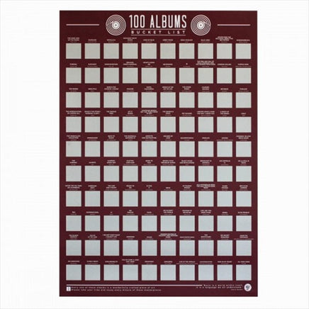 Gift Republic Bucket List Scratch Poster 100 Albums Kings Warehouse