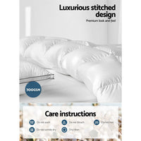 Giselle Bedding 700GSM Duck Down Feather Quilt Queen Kings Warehouse