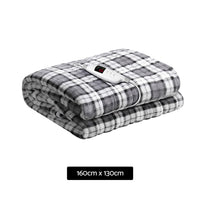 Giselle Bedding Electric Throw Rug Flannel Snuggle Blanket Washable Heated Grey and White Checkered Bedding Kings Warehouse 