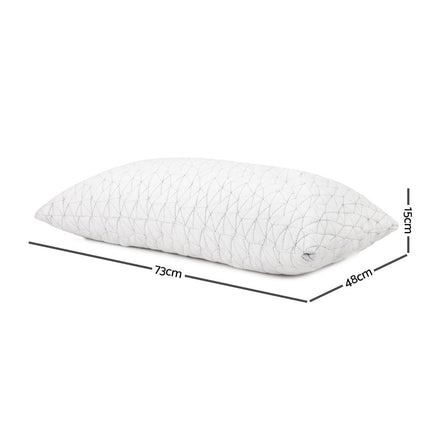Giselle Bedding Set of 2 Rayon Single Memory Foam Pillow Kings Warehouse