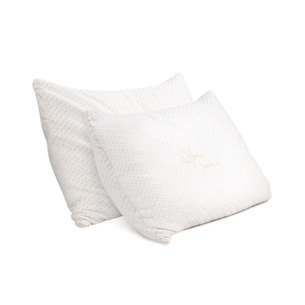 Giselle Bedding Set of 2 Single Bamboo Memory Foam Pillow Kings Warehouse