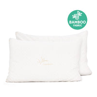 Giselle Bedding Set of 2 Single Bamboo Memory Foam Pillow Kings Warehouse
