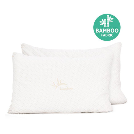 Giselle Bedding Set of 2 Single Bamboo Memory Foam Pillow Kings Warehouse