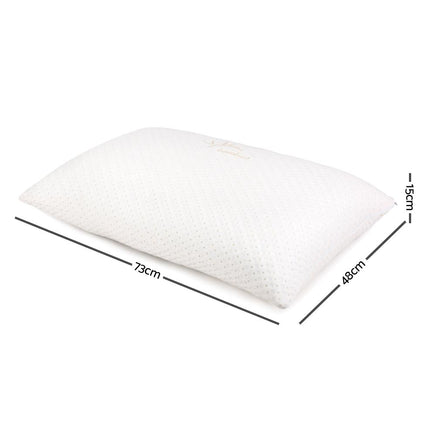 Giselle Bedding Set of 2 Single Bamboo Memory Foam Pillow Kings Warehouse
