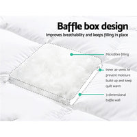 Giselle Double Mattress Topper Pillowtop 1000GSM Microfibre Filling Protector Kings Warehouse 