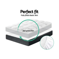 Giselle Double Mattress Topper Pillowtop 1000GSM Microfibre Filling Protector Kings Warehouse 