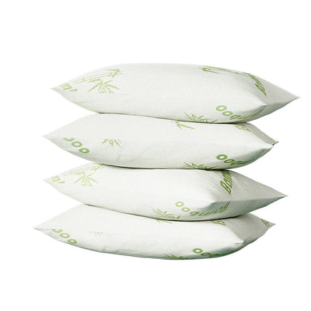 Giselle Hotel Pillow Bed Pillows 4 Pack Family Soft Medium Firm Bamboo Cover Kings Warehouse