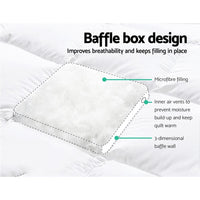 Giselle King Mattress Topper Pillowtop 1000GSM Microfibre Filling Protector Kings Warehouse