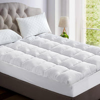 Giselle King Single Mattress Topper Bamboo Fibre Pillowtop Protector Bedding Kings Warehouse