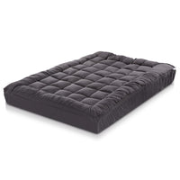 Giselle King Single Mattress Topper Pillowtop 1000GSM Charcoal Microfibre Bamboo Fibre Filling Protector Kings Warehouse
