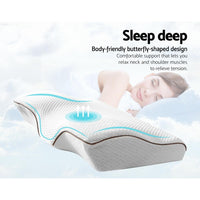 Giselle Memory Foam Pillow Neck Pillows Contour Rebound Pain Relief Support Bedding Kings Warehouse