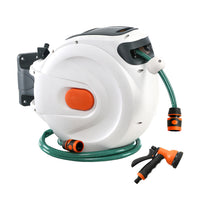 Greenfingers Retractable Hose Reel 30M Garden Water Spray Gun Auto Rewind Garden Supplies Kings Warehouse