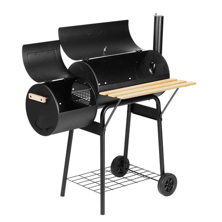 Grillz 2-in-1 Offset BBQ Smoker - Black Kings Warehouse