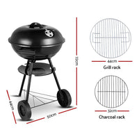 Grillz Charcoal BBQ Smoker Drill Outdoor Camping Patio Wood Barbeque Steel Oven Kings Warehouse