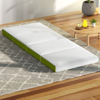 Home Bedding Foldable Mattress 4-FOLD Folding Bed Mat Camping Single Green Kings Warehouse 