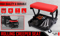HORUSDY Rolling Creeper Seat Workshop Mechanic Stool Garage Repair Storage Tray Kings Warehouse