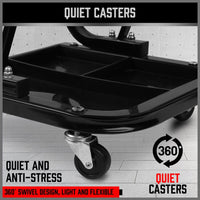 HORUSDY Rolling Creeper Seat Workshop Mechanic Stool Garage Repair Storage Tray Kings Warehouse