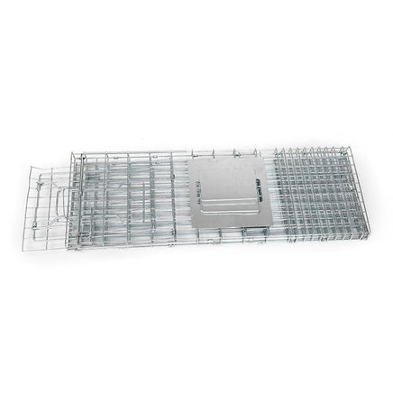 Humane Animal Trap Cage 66 x 23 x 25cm - Silver Farm Supplies Kings Warehouse